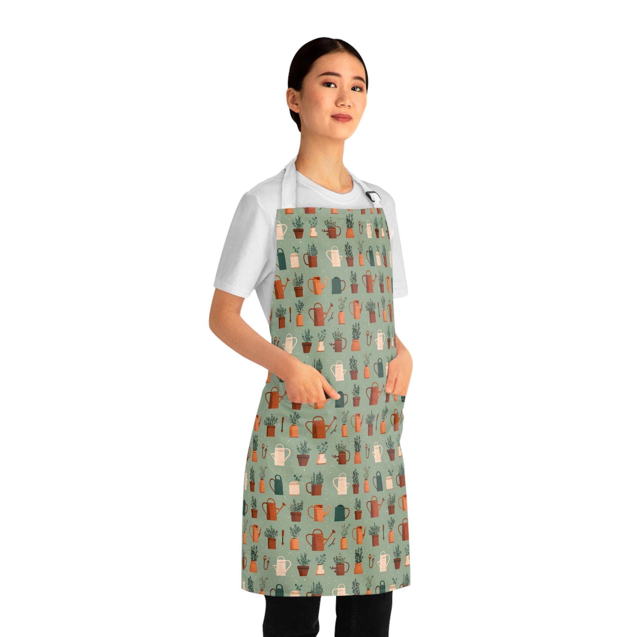Watering Can & Planter Pattern Apron Apron