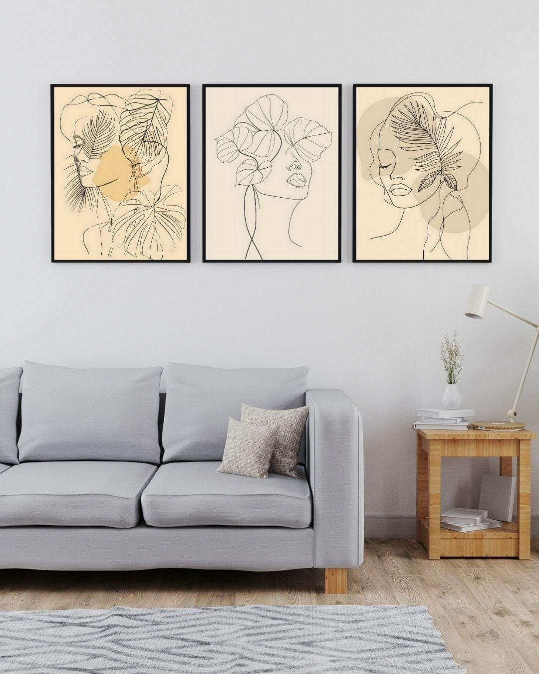 In Bloom Vol. 1: Botanical Woman Line Art Set of 3 Tropical… — image 1 of 5