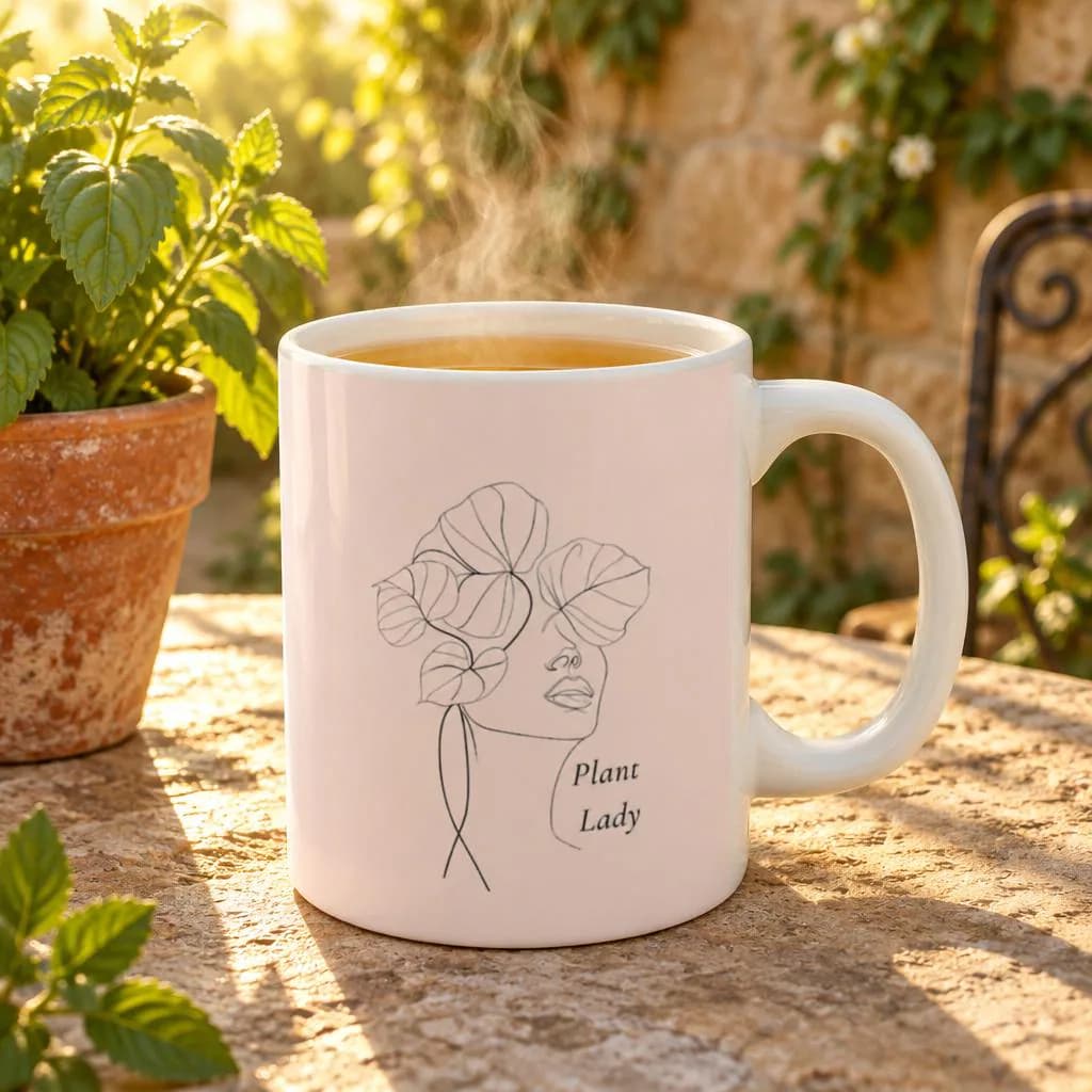 Minimal Blush Pink Plant Lady Mug 11oz