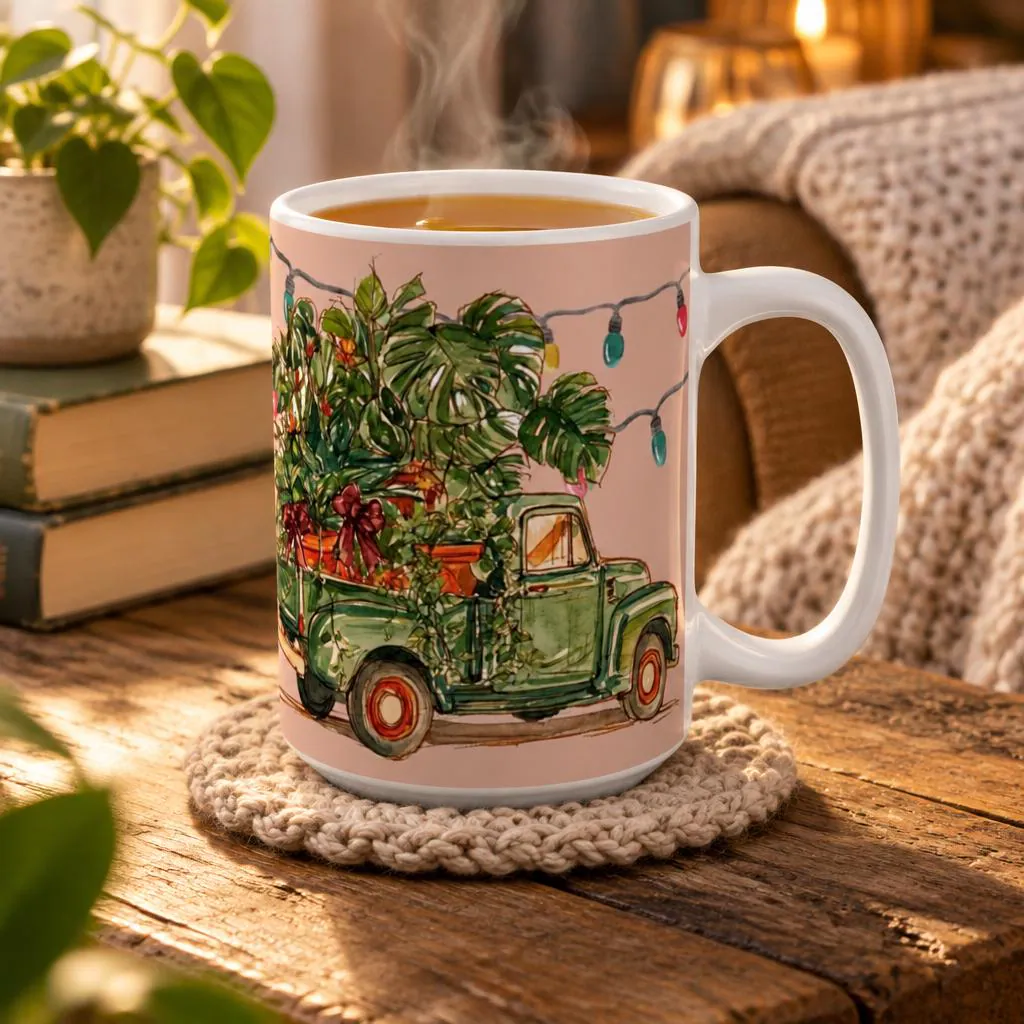 Large Christmas Plant Mug