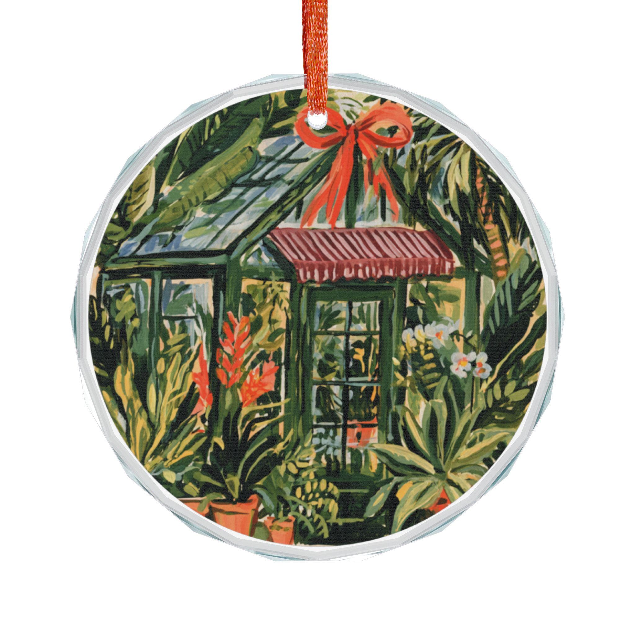 Greenhouse Painting Crystal Glass Ornament — image 1 of 4