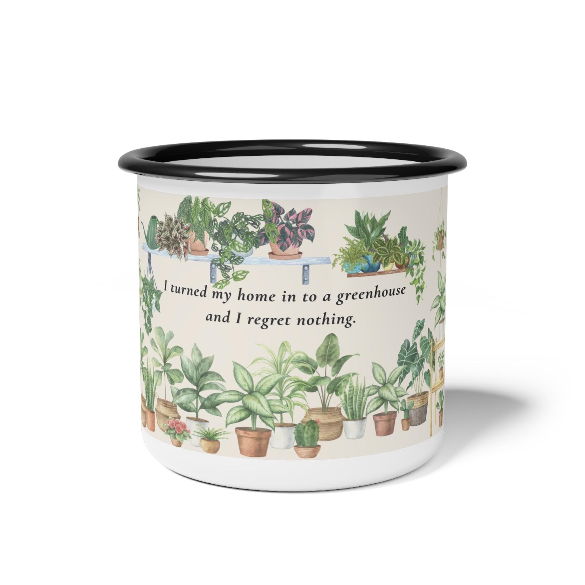Houseplant Greenhouse Illustration Enamel Camp Cup