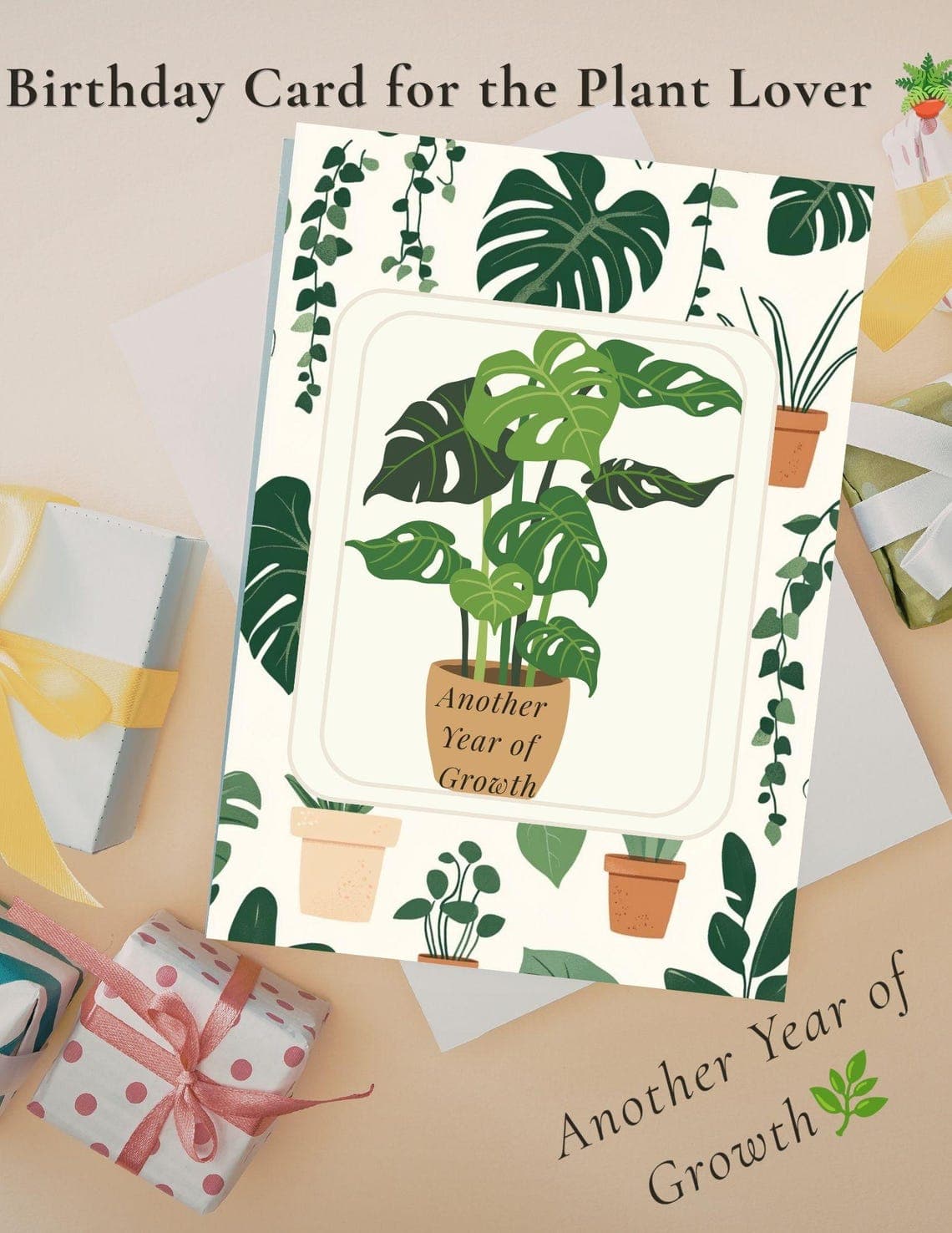 Plant Birthday Card Printable Botanical Happy Birthday Card