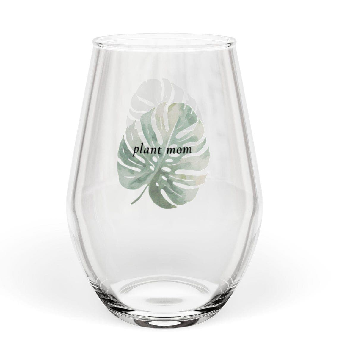 Monstera Leaf Stemless Wine Glass