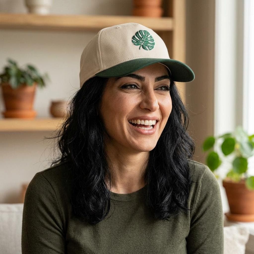 Monstera Leaf Mid Profile Baseball Cap