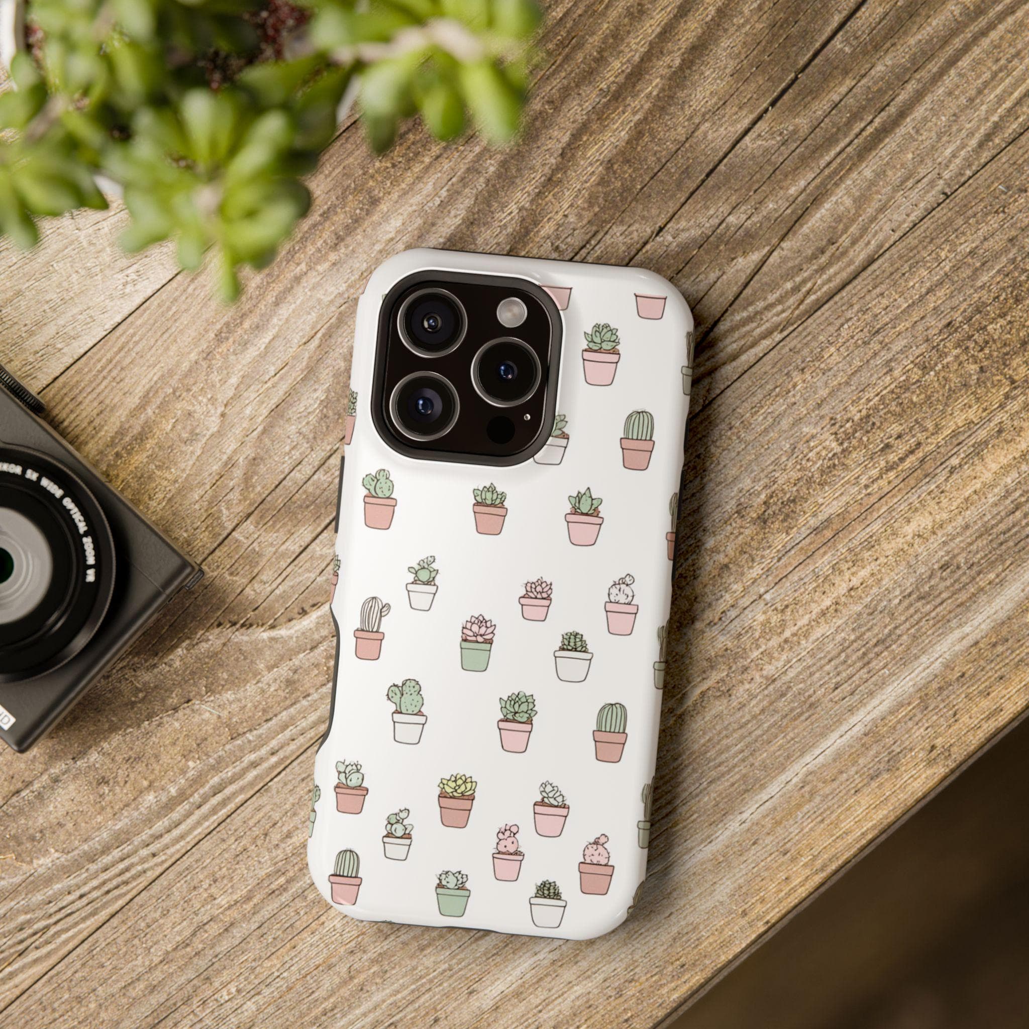 Mini Pastel Succulent Pattern Phone Case