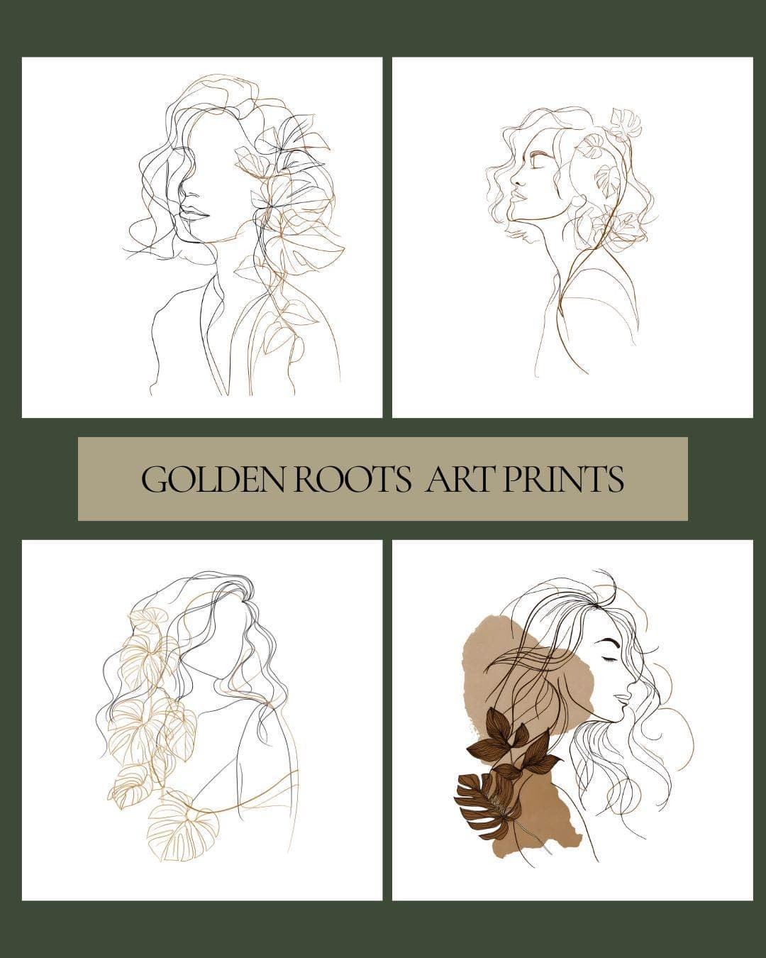 Botanical Line Art Set of 4