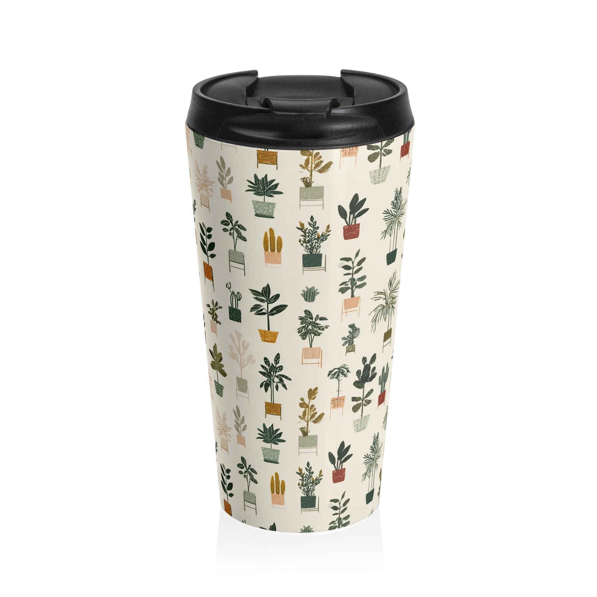 Potted Plant Pattern Stainless Steel Travel Mug