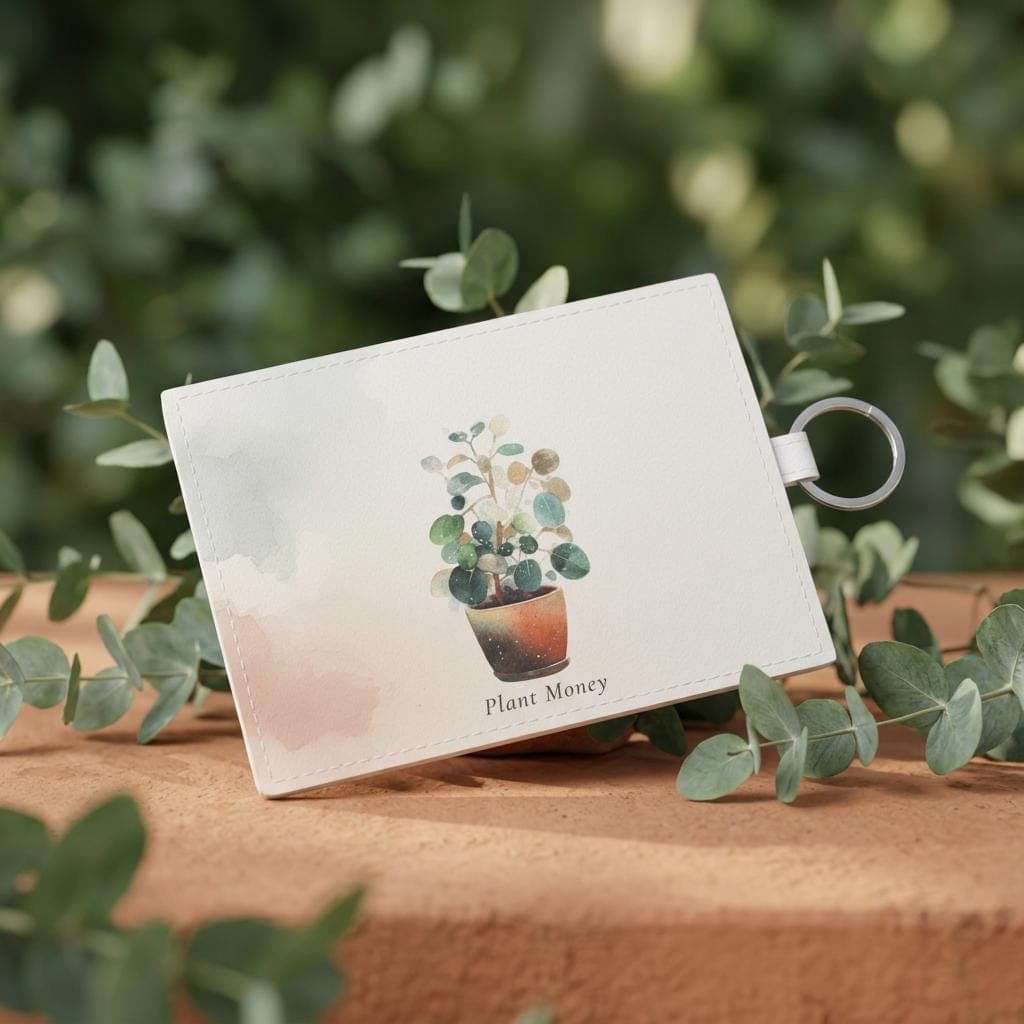 Pilea (Money Plant) Plant Money Watercolor Card Holder