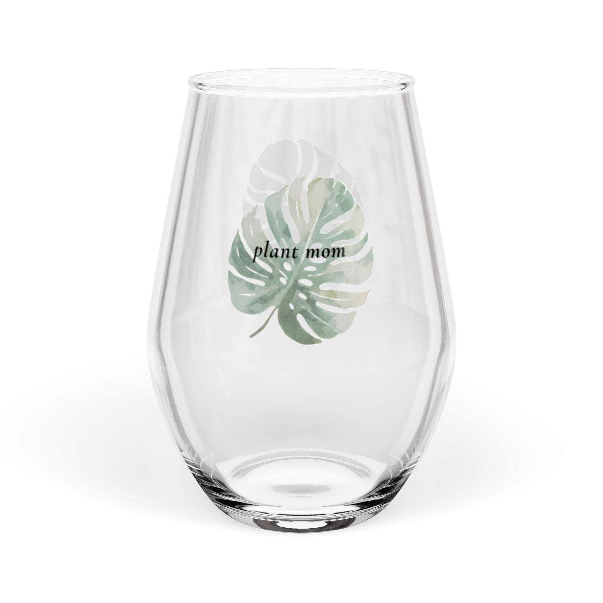 Monstera Leaf stemless wine glass