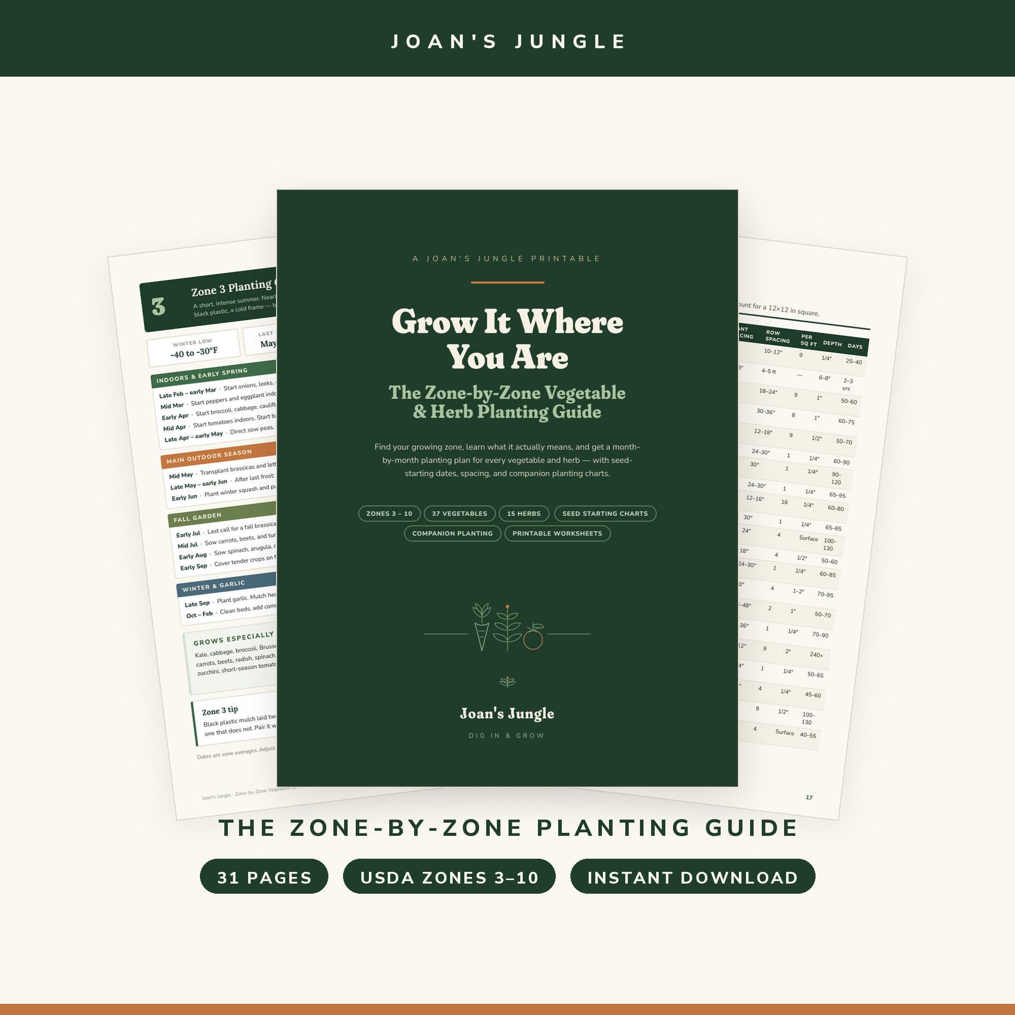 Vegetable Garden Planting Guide by USDA Zone